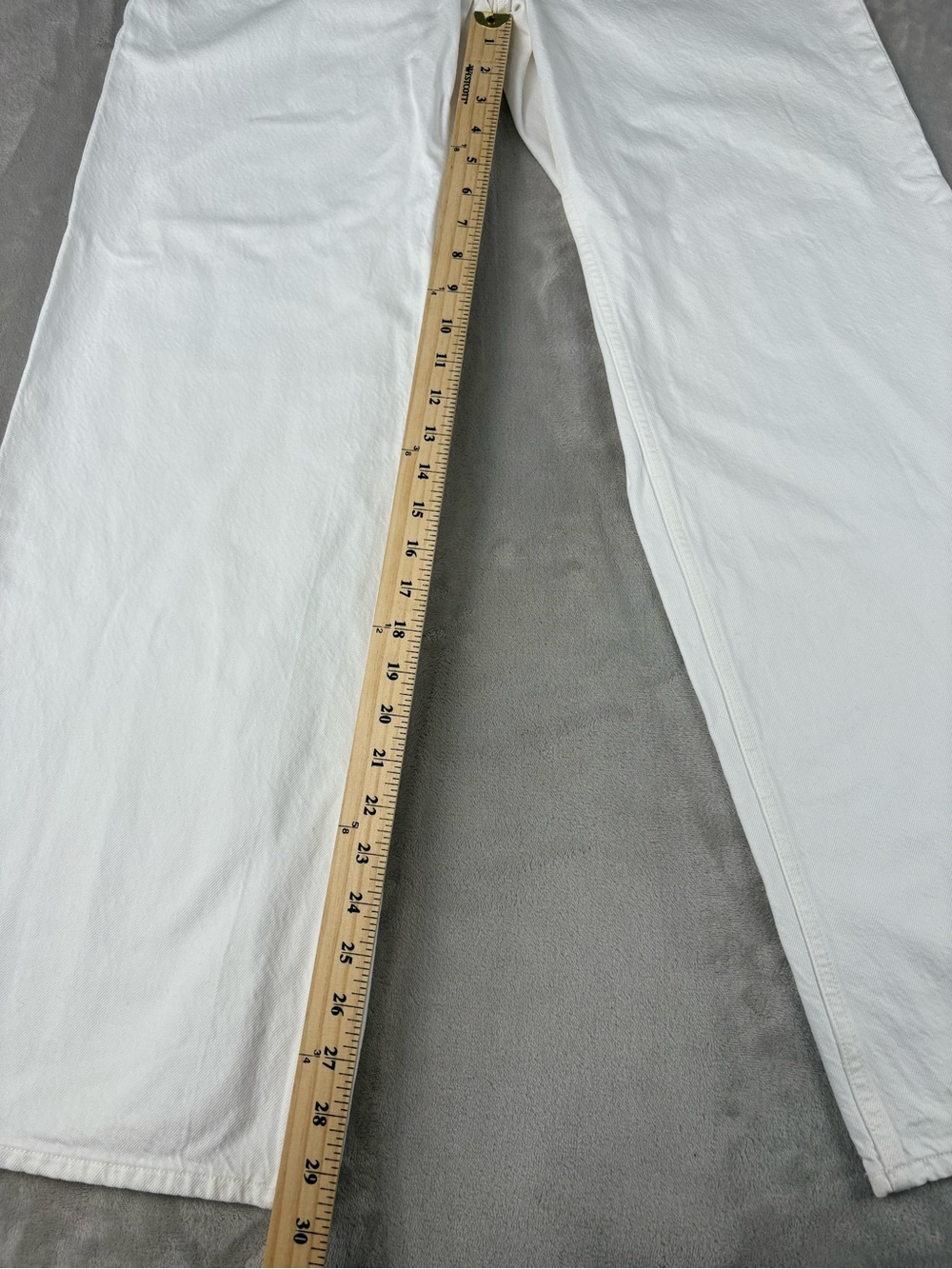 Abercrombie & Fitch Wide Leg High Rise Jeans Women’s 25 Long White Denim Pants - Picture 5 of 7